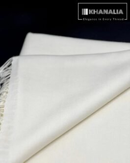 Khanalia special plain white shawl hand made